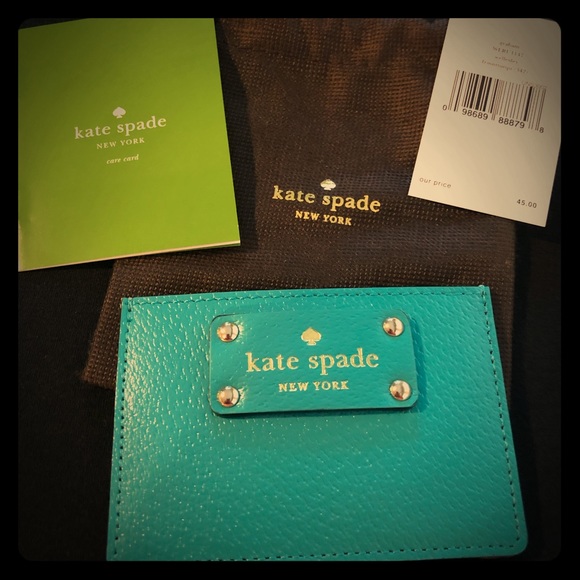 kate spade Handbags - New! Turquoise Kate Spade Card Holder